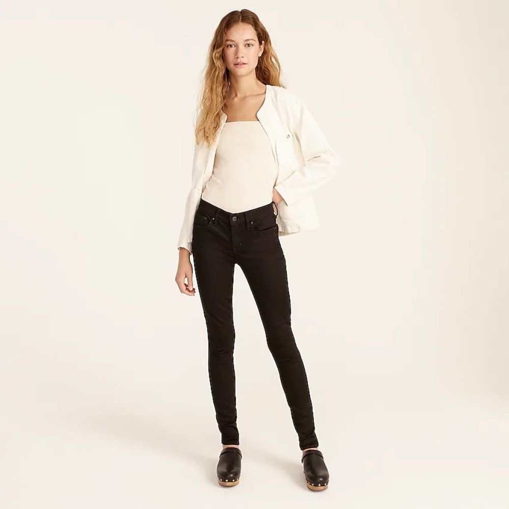 J.Crew 8" Stretchy Toothpick Skinny Jean in True Black
